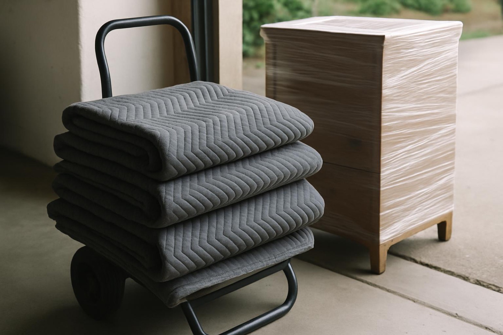 Speedy Moving Co. - moving truck and wrapped furniture in Austin
