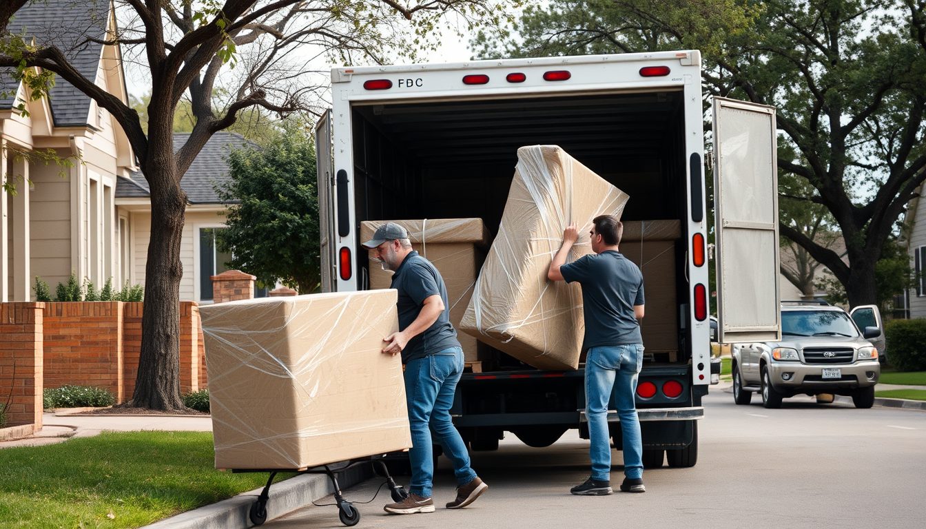 Speedy Moving Co. - moving truck and wrapped furniture in Austin